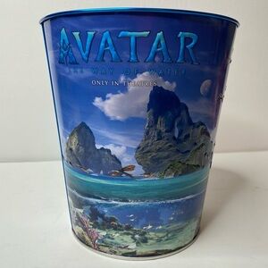 EUC Avatar The Way of Water Themed Blue Metal Popcorn Bucket